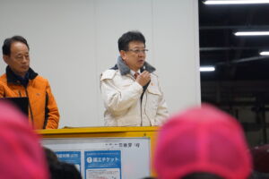 大西熊本市長（右）と社長の月田（左）